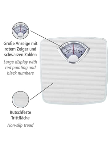 Wenko Personenwaage mechanisch in Gehäuse: Weiß, Trittfläche: Weiß