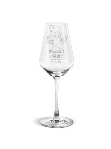 Mr. & Mrs. Panda Glas mit Gravur Kaktus Luftballon ohne Spruch in Transparent