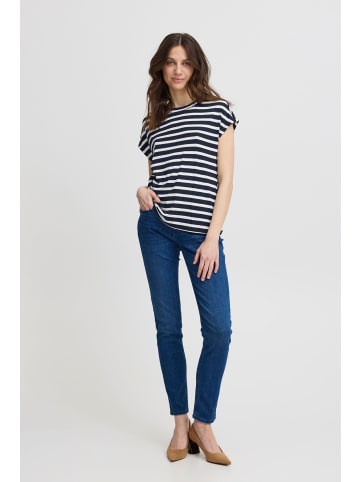 Fransa Kurzarm-Bluse FRCANO Relaxed fit in Navy Blazer mix