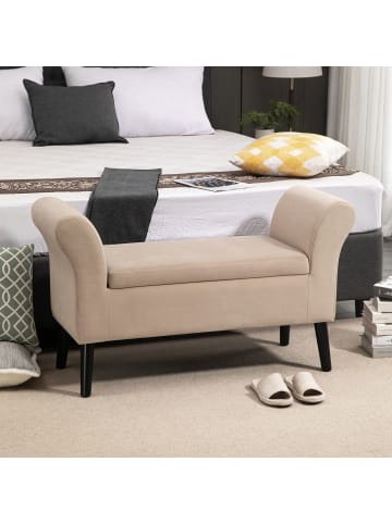 HOMCOM Sitzbank mit Stauraum-111,5B x 41T x 65H cm-Beige