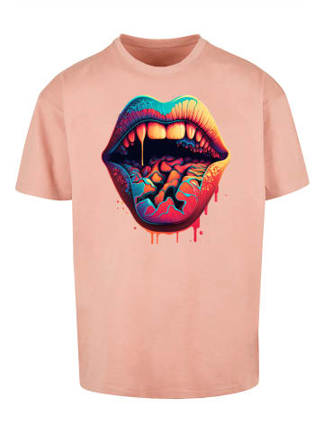 F4NT4STIC Heavy Oversize T-Shirt Drooling Lips OVERSIZE TEE in amber
