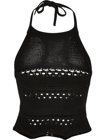 Urban Classics Urban Classics Damen Ladies Short Crochet Knit Neckholder Top in black