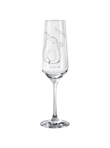 Mr. & Mrs. Panda Sektglas Avocado Geburtstag ohne Spruch in Transparent