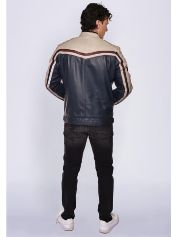 TOP GUN Lederjacke 31024850 in navy/offwhite