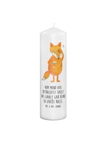 Mr. & Mrs. Panda Kerze Fuchs Lord mit Spruch in Weiß