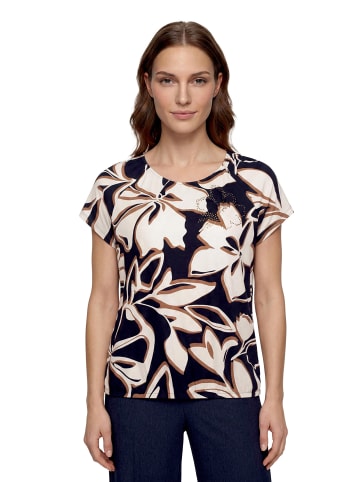 Betty Barclay Printshirt mit Gummizug in Dark Blue/Brown