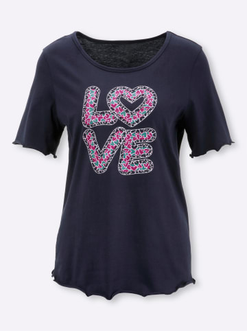 Sieh an! Kurzarmshirt in marine-magenta