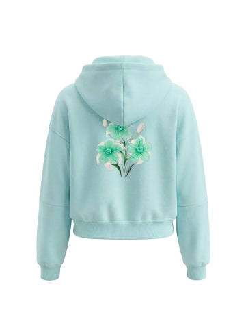 IZIA Women Hoodie in Aqua