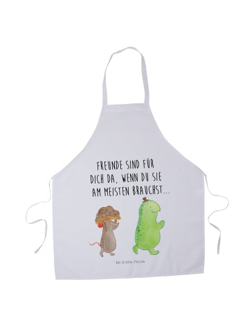 Mr. & Mrs. Panda Kochschürze Schildkröte Maus mit Spruch in Weiß