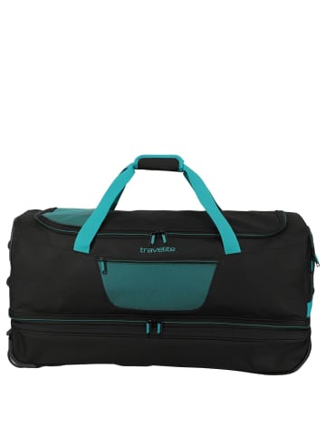 travelite Basics - Rollenreisetasche 98/119L 70 cm erw. (schwarz/petrol) in schwarz/petrol
