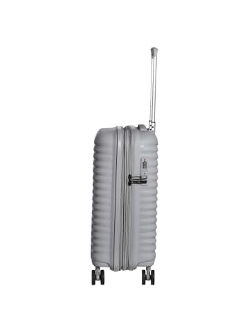 D&N Travel Line 4500+ - 4-Rollen-Kabinentrolley S 55 cm erw. (schwarz) in grau