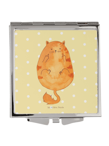 Mr. & Mrs. Panda Klappbarer Spiegel Katze Mittelfinger ohne Spruch in Gelb Pastell