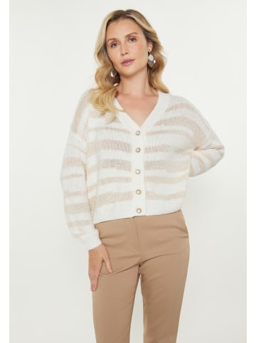 Usha Women Cardigan in cream multicolor
