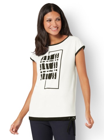 Sieh an! Kurzarmshirt in ecru-schwarz