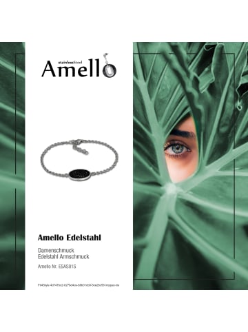 Amello Armband Edelstahl ca. 18cm bis 21cm Oval