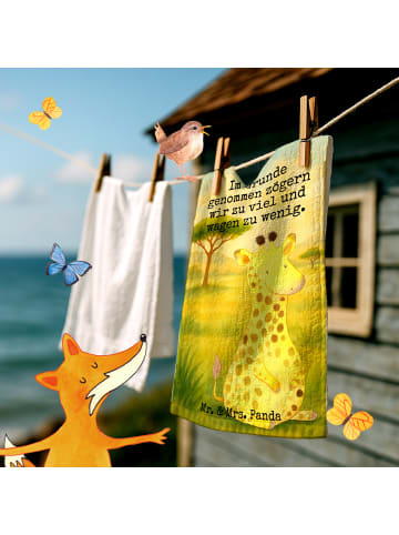 Mr. & Mrs. Panda Handtuch Giraffe Zufrieden Design mit Spruch in Weiß