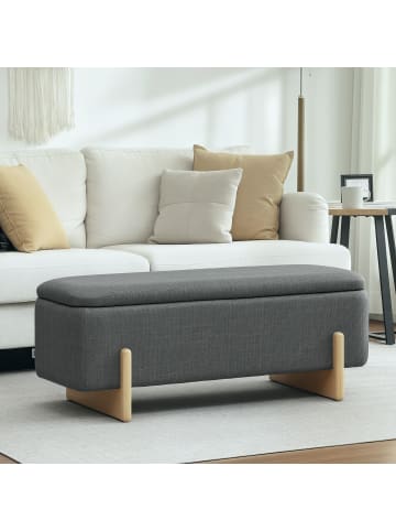 HOMCOM Sitzbank-111L x 44B x 44,5H cm-Dunkelgrau