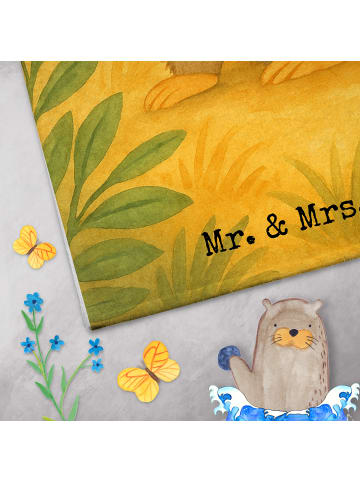 Mr. & Mrs. Panda Gästehandtücher Affe Design mit Spruch in Weiß