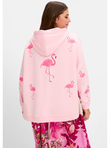 sheego Sweatshirt in rosé-gemustert