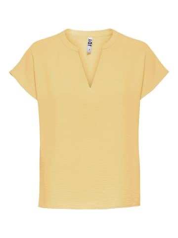 JACQUELINE de YONG Einfarbige Kurzarm Bluse V-Ausschnitt Blusenshirt Blouse JDYLION in Sand