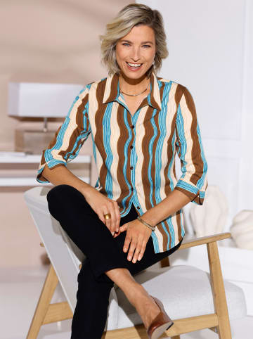 Sieh an! 3/4-Arm-Bluse in schoko-topas-bedruckt