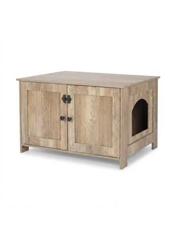 relaxdays Katzenschrank in Braun - (B)78,5 x (H)46 x (T)44,5 cm