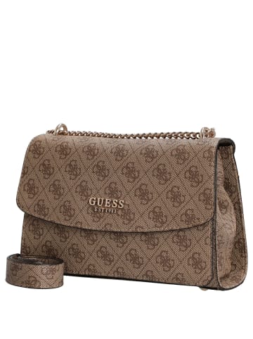 Guess Calista XBody Flap - Schultertasche 24 cm (coal logo) in latte logo