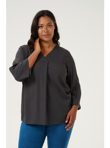 KAFFE curve Langarm-Bluse KCelse in Black Oyster