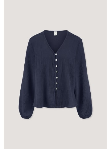 Hessnatur Hessnatur Musselin Bluse Relaxed aus reiner Bio-Baumwolle in dunkelblau