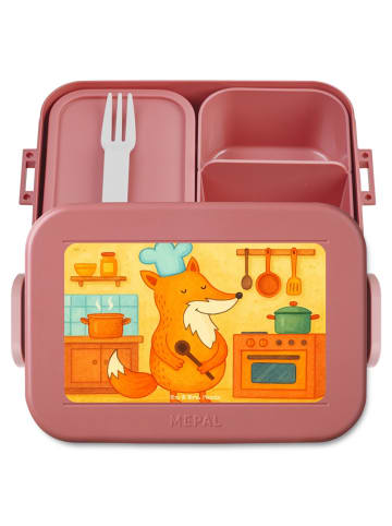 Mr. & Mrs. Panda Bento Box Fuchs Koch Design ohne Spruch in Rot Pastell