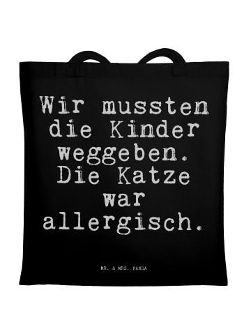 Mr. & Mrs. Panda Schultertasche Wir mussten die Kinder... mit Sp... in Schwarz