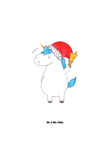 Mr. & Mrs. Panda Wasserflasche Einhorn Weihnachtsmann ohne Spruch in Weiß