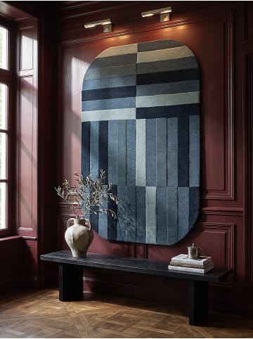 KADIMA DESIGN Teppich Wolle für Fußbodenheizung LUNAN modern Wohnzimmer Diele in Blau