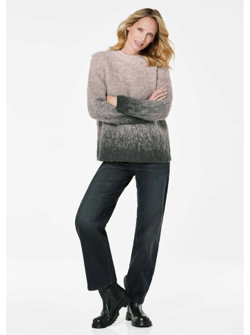 GOLDNER Kurzgröße: Strickpullover Strickpullover in anthrazit / gemustert