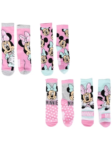 Cerda 4er - Pack Kindersocken Disney Minnie Mouse Geschenkset mit Spardose  in Rosa