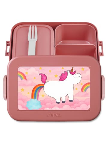 Mr. & Mrs. Panda Bentobox Einhorn Pupsen Design ohne Spruch in Rot Pastell