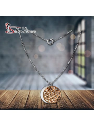 SilberDream 925 Silber vergoldet (Rosegold 585) Damen SilberDream Kette Plakette  ca. 45cm