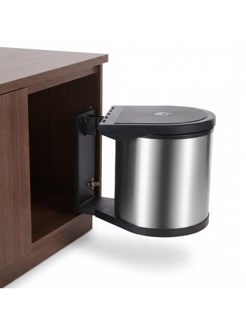 relaxdays Einbaumülleimer in Silber - 8 l