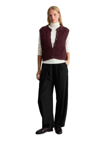 Marc O'Polo DENIM Ärmelloser Bubble-Bouclé-Cardigan regular in Rhubarb Jam
