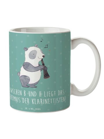 Mr. & Mrs. Panda Keramiktasse Klarinette Geheimnis mit Spruch in Meeresbrise