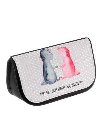 Mr. & Mrs. Panda Waschbeutel Axolotl Liebe mit Spruch in Grau Pastell