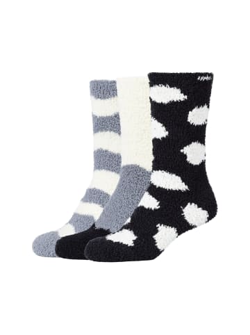 camano Kuschelsocken cosy patterned with gift box 3er Pack warm & cozy in Schwarz