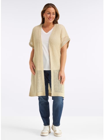sheego Long-Strickweste in sand