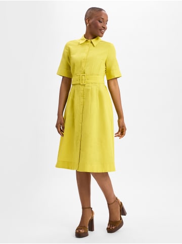 Ambiance Freizeitkleid mit Leinen-Anteil in zitrone - 0001