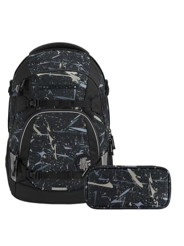 Coocazoo Schulrucksack-Set MATE Reflective Splash in Schwarz 2-teilig
