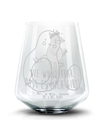 Mr. & Mrs. Panda Blümchentail Glas Avocado Kern rollt ohne Spruch in Transparent
