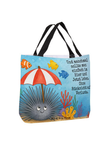 Mr. & Mrs. Panda Tote Bag Seeigel Design mit Spruch in Weiß