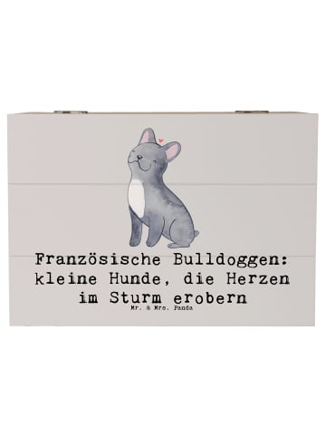 Mr. & Mrs. Panda Aufbewahrungsbox Französische Bulldogge mit Spruch in Grau Pastell