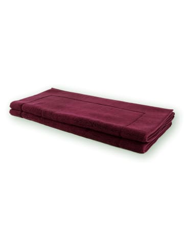 Framsohn 2er Set: Zwirnfrottier Badematte "Easy" in Marsala (L) 70 x (B) 50 cm