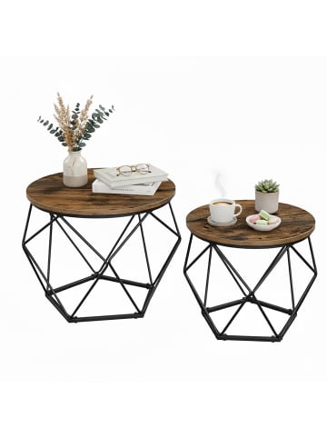 relaxdays 2-tlg. Couchtisch-Set in Braun/ Schwarz